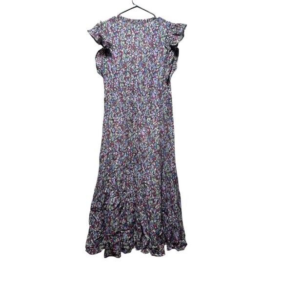 Ralph Lauren Floral Crinkle Tiered Dress Women 6 Ruffle Midi Dainty Peasant Farm - Picture 3 of 14